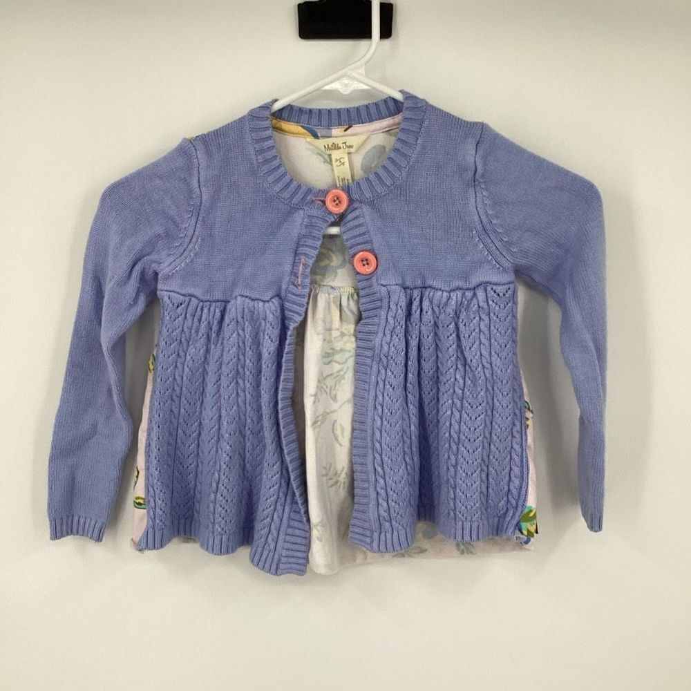 Girls Matilda Jane Floral Cardigan size 4 blue